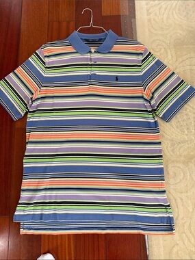 Polo by Ralph Lauren Blue Multi-Stripe Cotton Polo